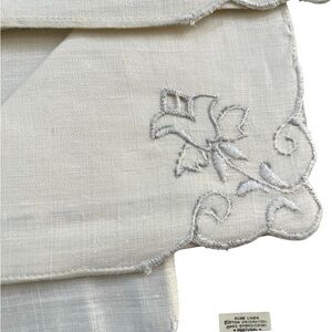 Vintage 8 Pc. Pure Linen Cutwork & Hand Embroidered Placemats, Napkins, Portugal